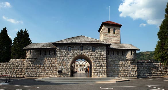 Photo of Andricgrad or Kamengrad is a cultural center and the type of ethno-village located on the river Drina in Visegrad, Bosnia and Herzegovina.