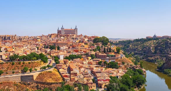 photo of view of Aerial view of the medieval old town ( Unesco World Heritage Sites) in the town Toledo, Spain
