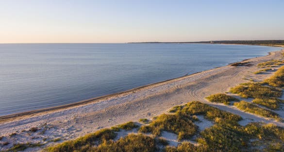 Photo of aerial view of Pirita Beach, Estonia.