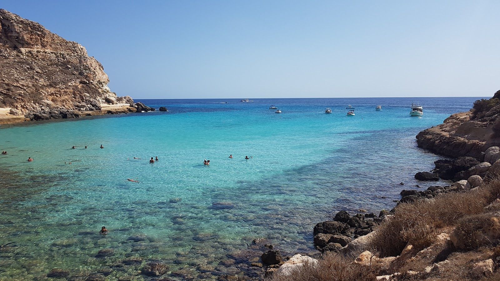 Spiaggia di cala Pulcino, Lampedusa e Linosa, Agrigento, Sicily, Italy