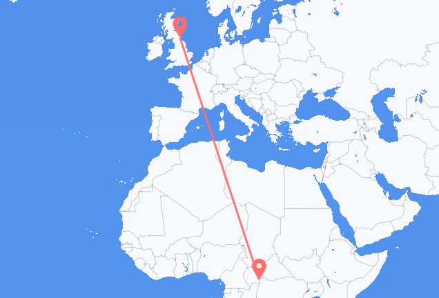 Bangui to Newcastle upon Tyne