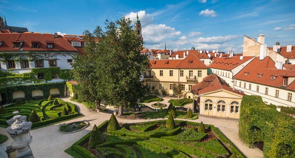Photo of the beautiful baroque Vrtba Garden, Prague, Czech Republic.
