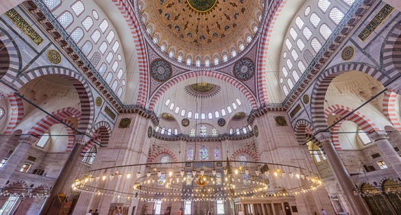  Interior of Suleymaniye Mosque in Istanbul, Turkey