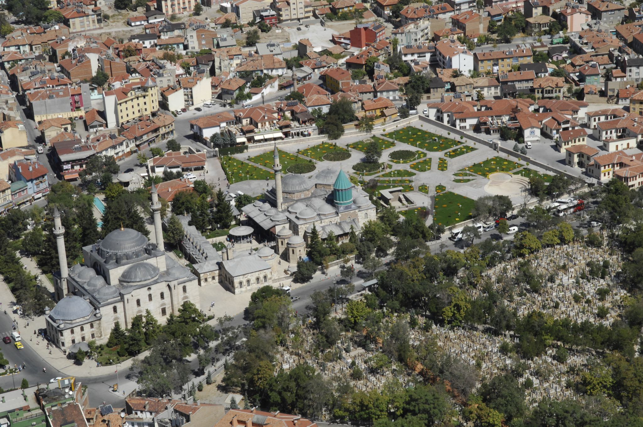 photo of aerial view of Selimiye Mosque in Konya, Turkey.