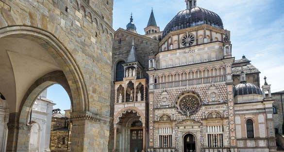 Beautiful architecture of the Basilica of Santa Maria Maggiore in Bergamo, Italy