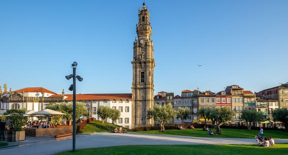 Photo of Clerigos Tower, a bell tower of Clerigos Church, Porto,Portugal.