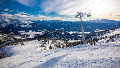 Tauplitz Alm close to Bad Mitterndorf in Styria, Austria, in winter.