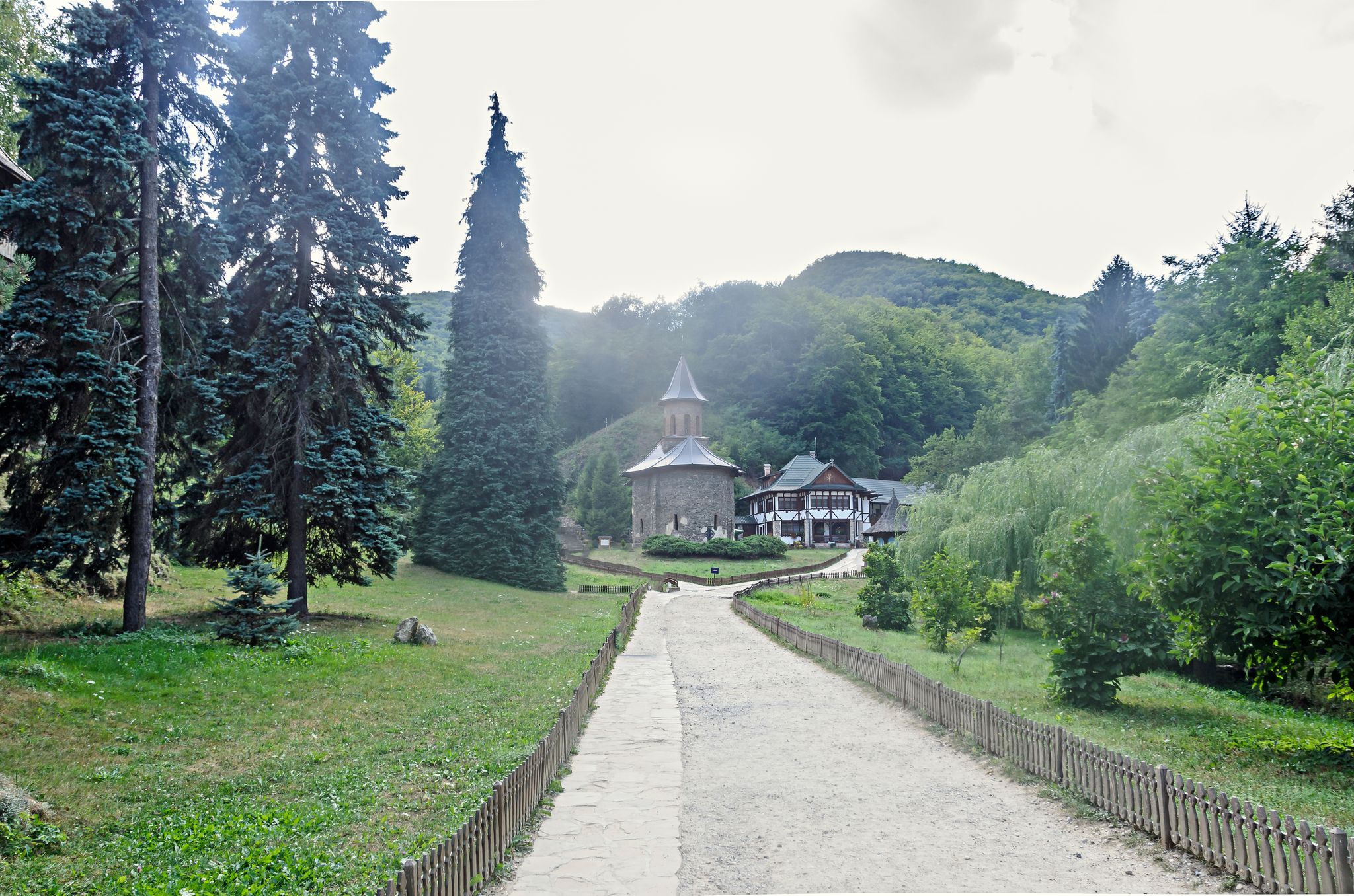 Photo of beautiful old church Prislop Monastery, Romania.