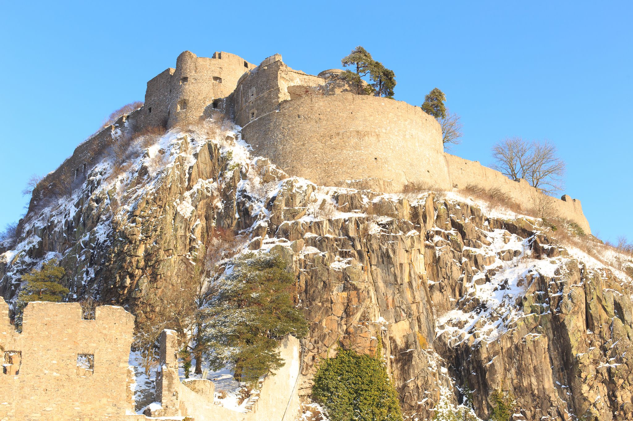 Winter at Fortress Hohentwiel near City of Singen