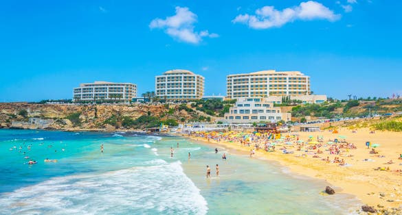 Golden Bay beach on Malta