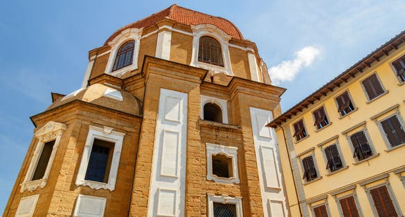 photo of Amazing view of the Medici Chapel (Cappelle Medicee) in Florence, Tuscany, Italy. The structure at the Basilica of San Lorenzo is a popular tourist attraction of Europe.