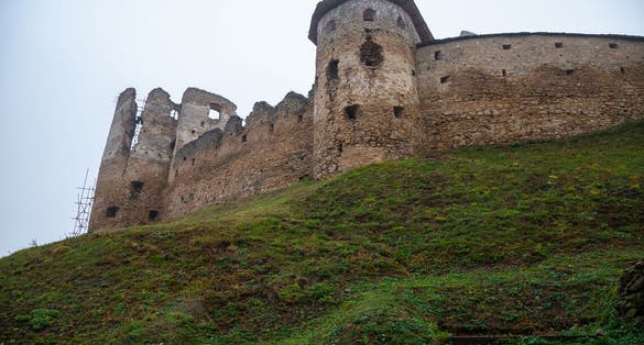 Photo of Ruins of the medieval Zborov (Makovica) Castle. Eastern Slovakia, Europe. Autumn time.