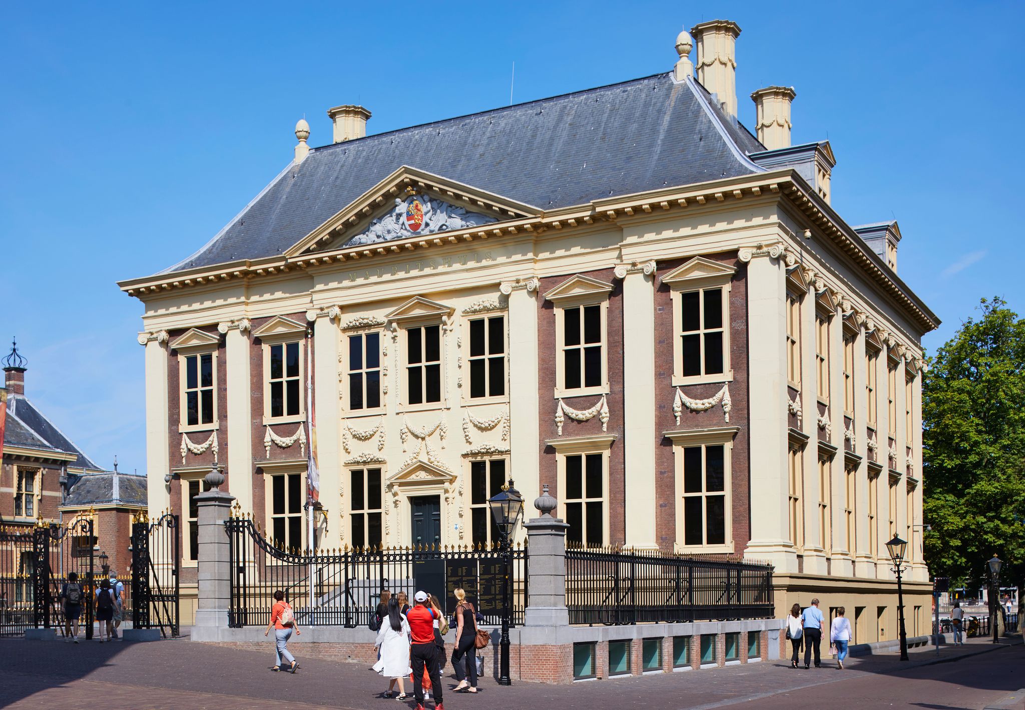 Photo of the 'Mauritshuis' (House of Count Maurice of Nassau) was built as a home from 1636-164 in the Hague, the Netherlands.