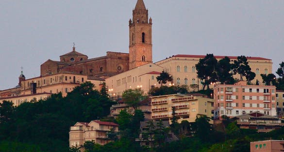 Photo of the city of Chieti with the cathedral of San Giustino, Abruzzo Italy.
