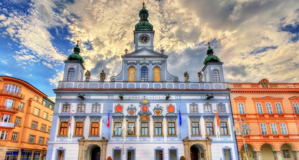 Town Hall of Ceske Budejovice - South Bohemia, Czech Republic.