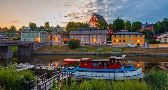 Cityscape of Finnish town Porvoo.