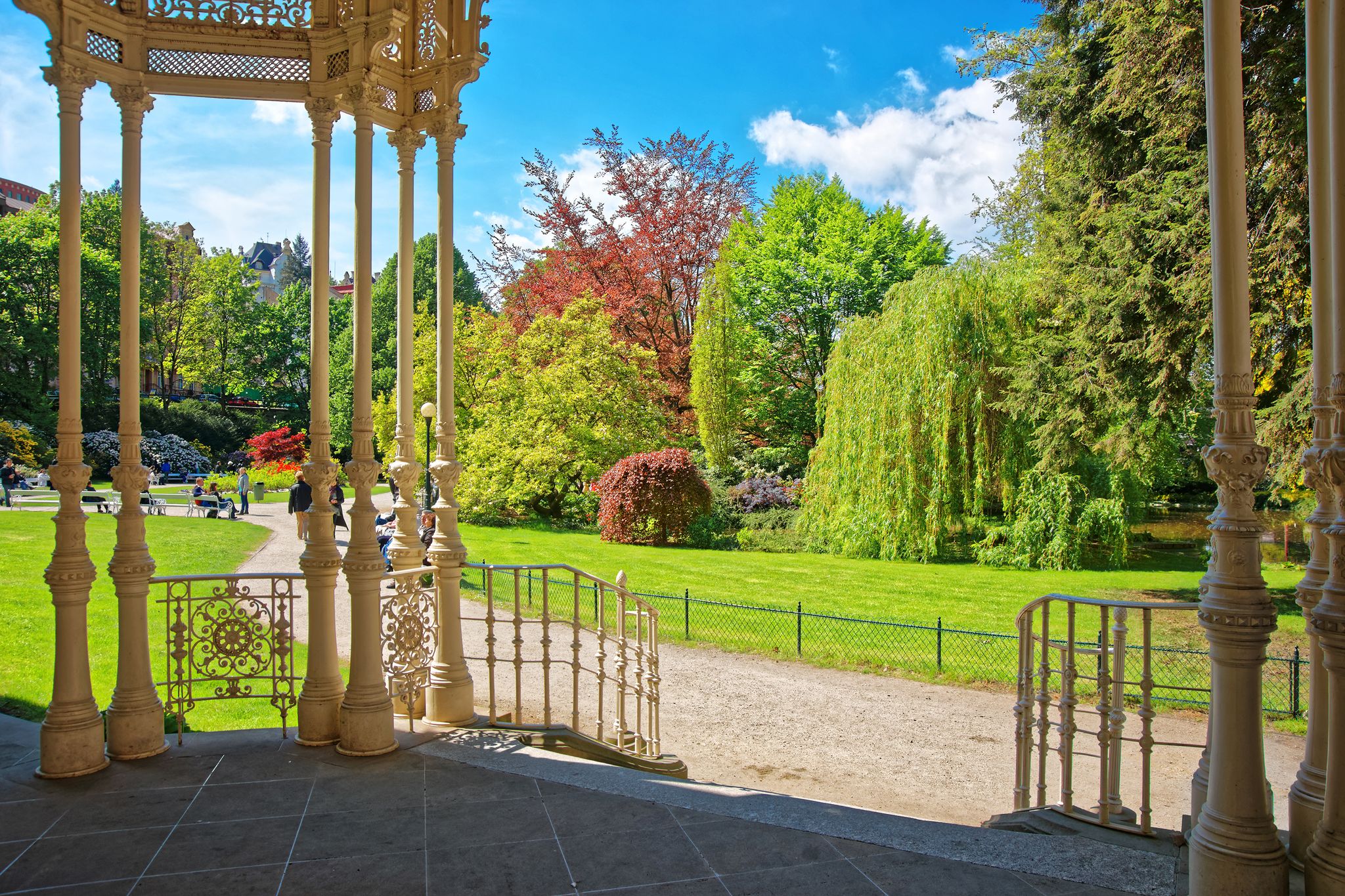 Photo of Carved Park Colonnade, Karlovy Vary, Czech republic.