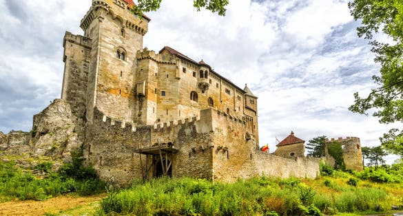 Photo of Liechtenstein Castle is a castle near Maria Enzersdorf in Lower Austria bordering Vienna. It is on the edge of the Wienerwald (Viennese Forest). Was built in the 12th century.