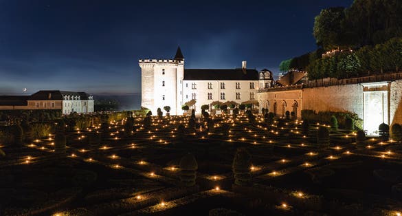 photo of the night of the thousand fires Château de Villandry in Villandry, France.
