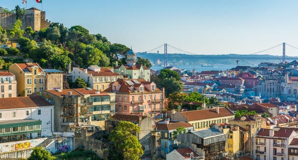 Photo of Late afternoon panorama in Lisbon, from the miradouro da graca, Portugal.