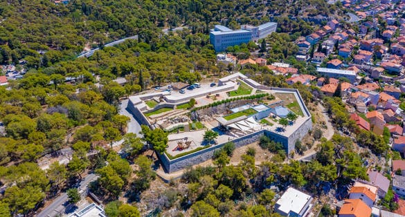 Aerial view of Barone fortress in Sibenik, Croatia