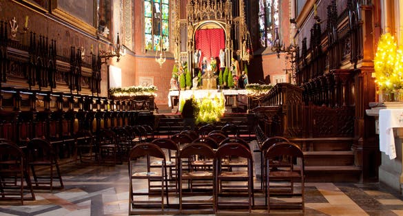Photo of interior of Wawel cathedral on Wawel Hill in Krakow, Poland.