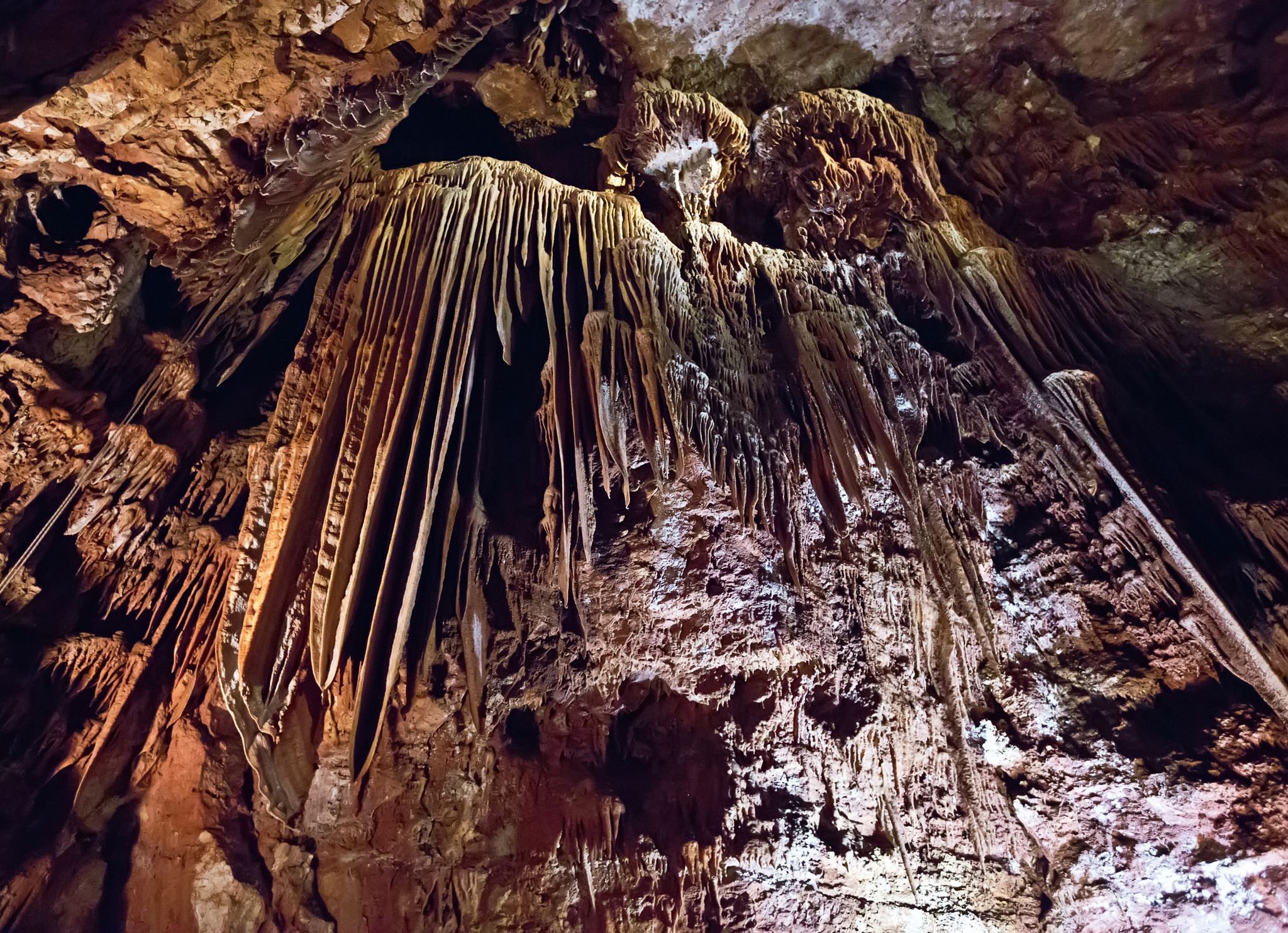 Photo of Stalagmites and stalactites inside the cave of Baradine near the city of Porec in Croatia.