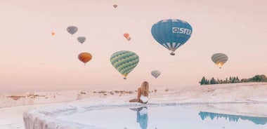 From Antalya: Pamukkale Hot Air Balloon Flight with Lunch