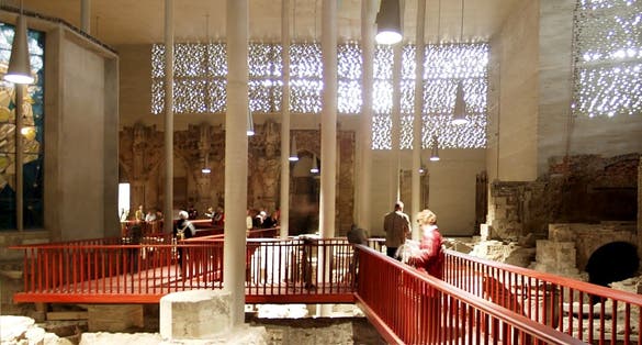 Foundations/excavations of the destroyed Romanesque church of St. Kolumba, in September 2007