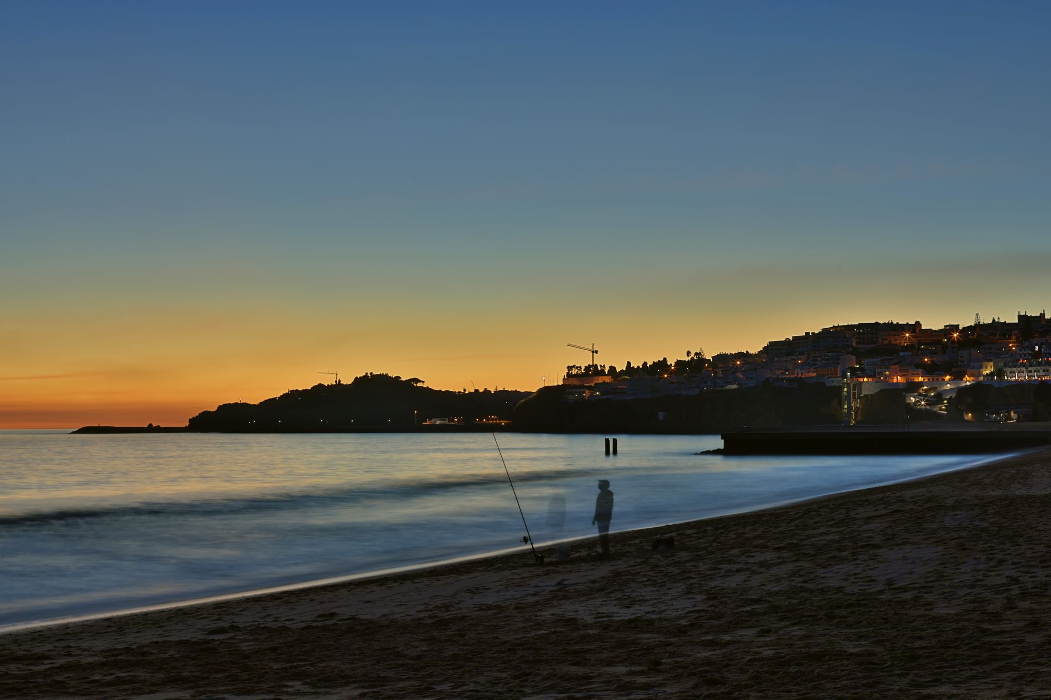 Long exposure photography at Pescadores beach in Albufeira.