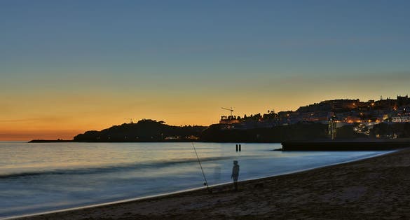 Long exposure photography at Pescadores beach in Albufeira.