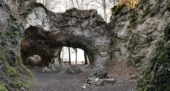Photo of the inner part of the famous Sipka cave near Stramberk, where the bone remnants of a Neanderthal child were found, Czech republic.