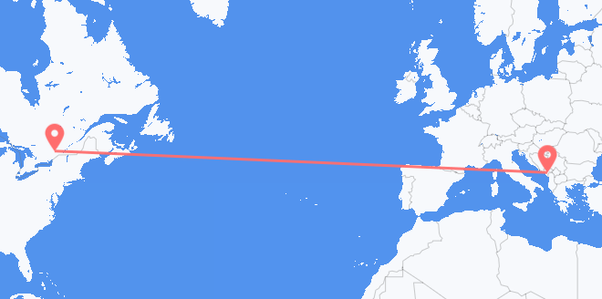 Canada to Montenegro