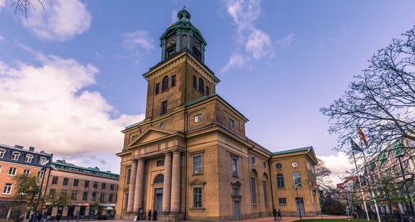 photo of Gothenburg Cathedral with tourists in Gothenburg, Sweden.