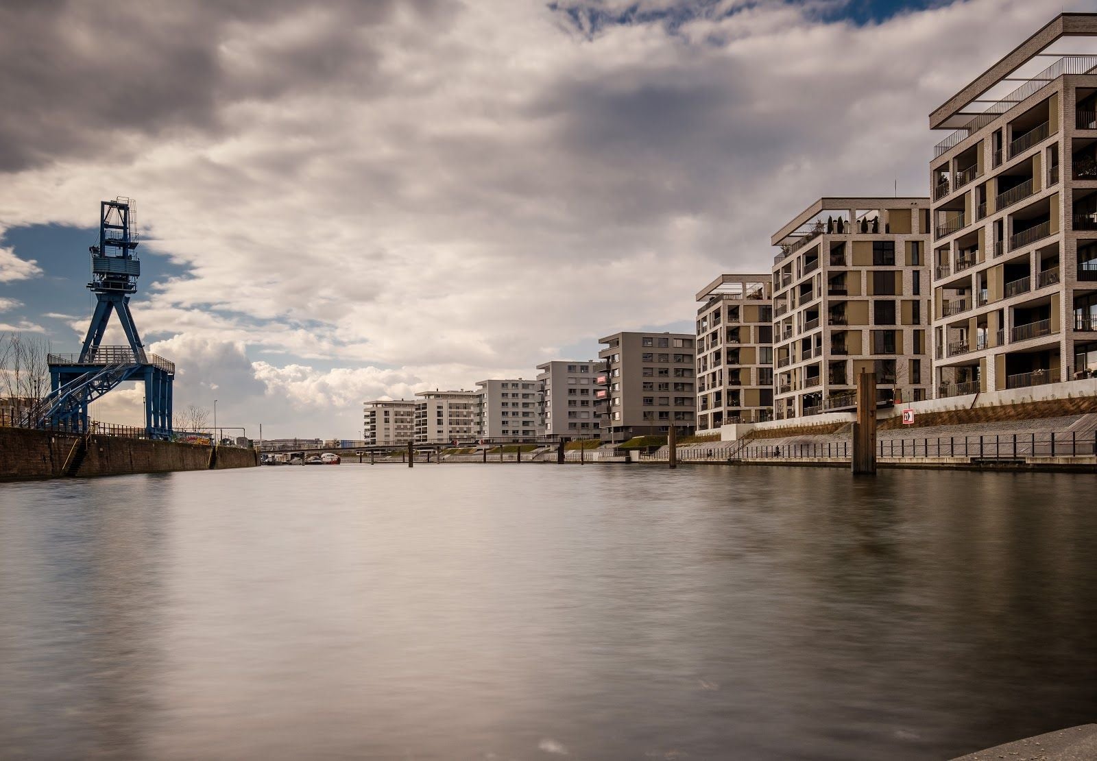 Blauer Kran, Hafen, Offenbach am Main, Hesse, Germany
