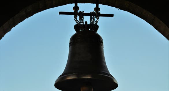 Photo of old bell at the Dervent Monastery,Lipnița,Romania.