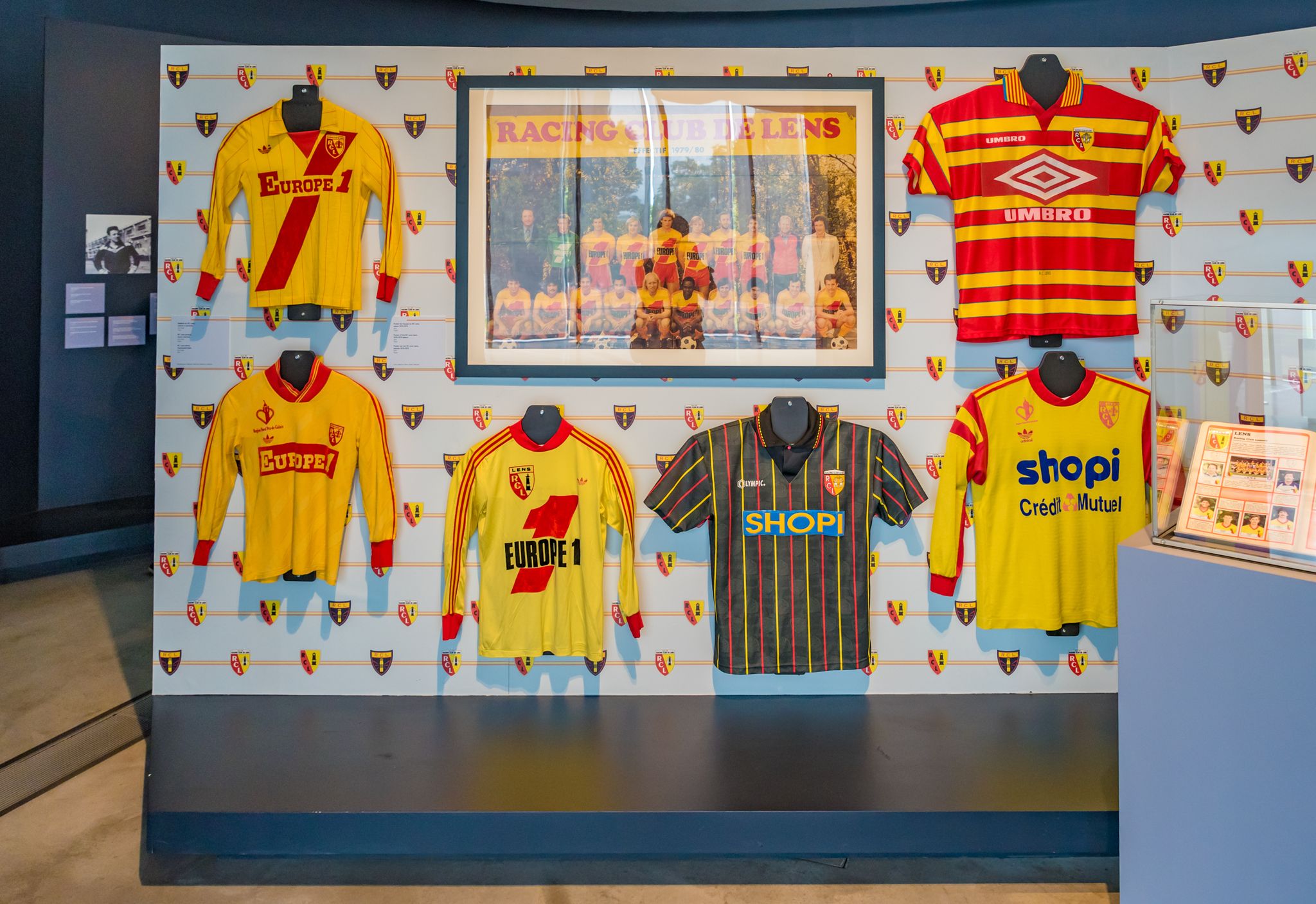 Exhibition of RC Lens in the Louvre-Lens, France. RC Lens,is a French football club based in the northern city of Lens.