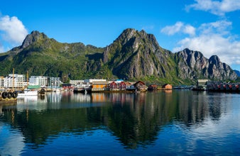 View upon the harbor of Svolvaer, Lofoten islands, Norway.