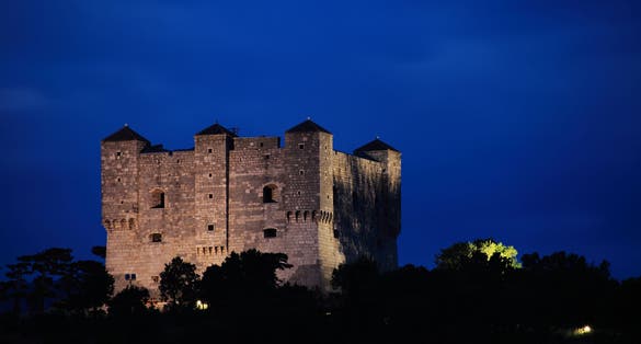 Photo of Nehaj fortres in Senj at night, Primorje region of Croatia.