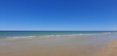 Photo of aerial view of Vasto Marina and Adriatic sea, Italy.