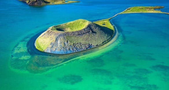 photo of view of Mývatn, Reykjahlíð, Iceland.
