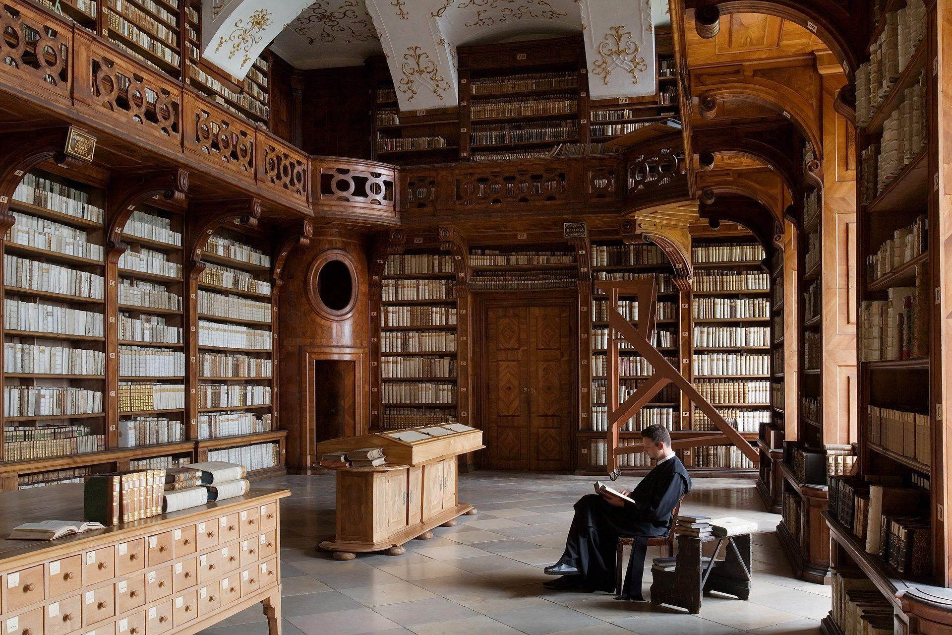Photo of Göttweig Abbey library.