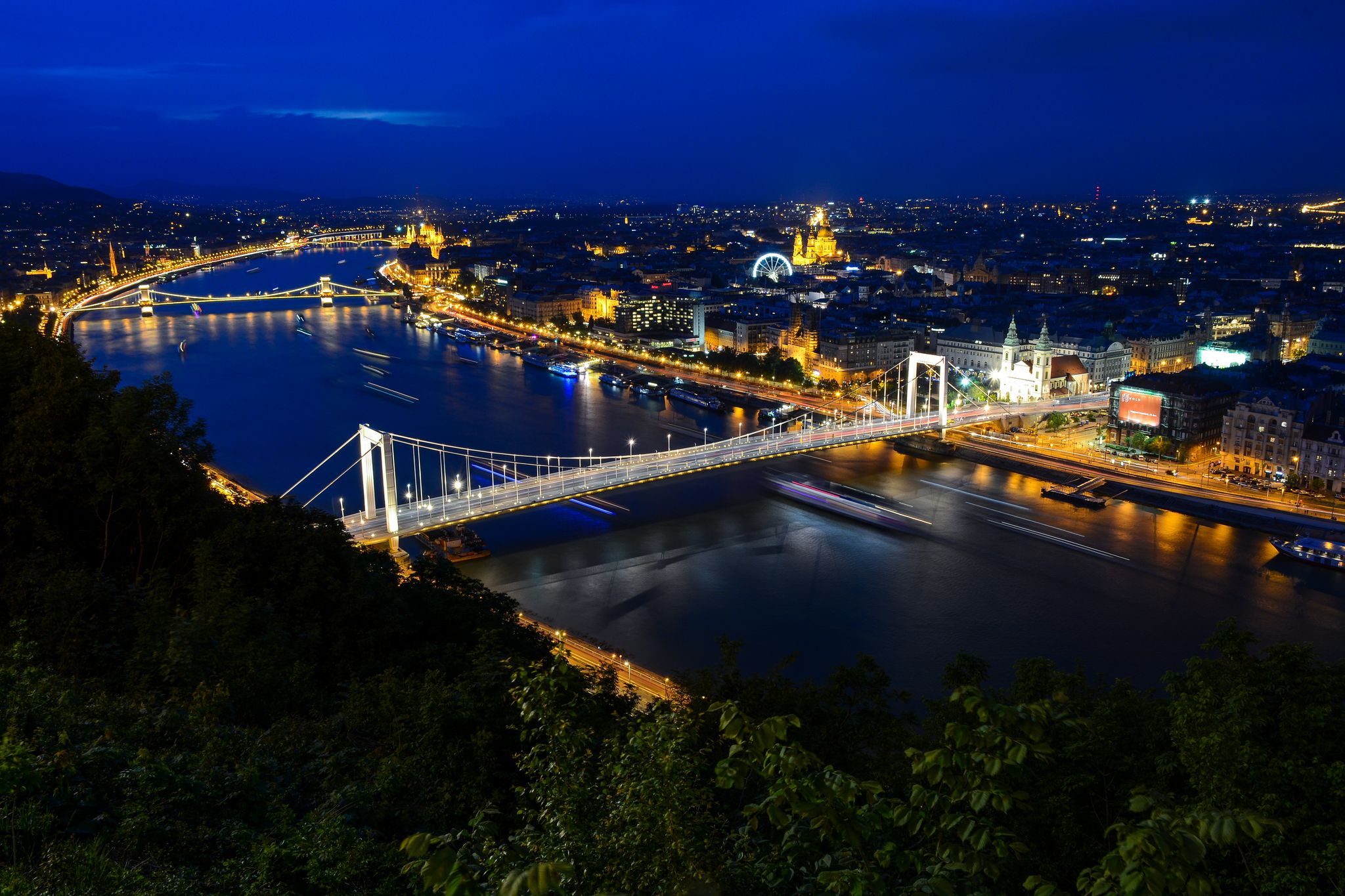 Photo of Night panoramic view to the city from Citadella, Budapest, Hungary.