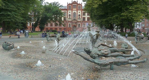 photo of view of Brunnen der Lebensfreude, Rostock, Germany.