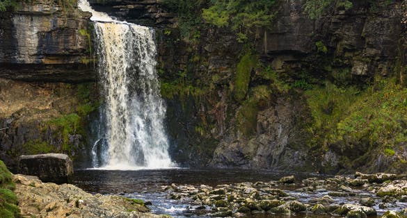 Photo of Waterfalls in the Ingleton Waterfalls Trail in North Yorkshire, UK.