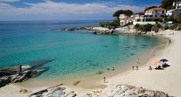 The beach located in front of the town of Follonica ,Italy.