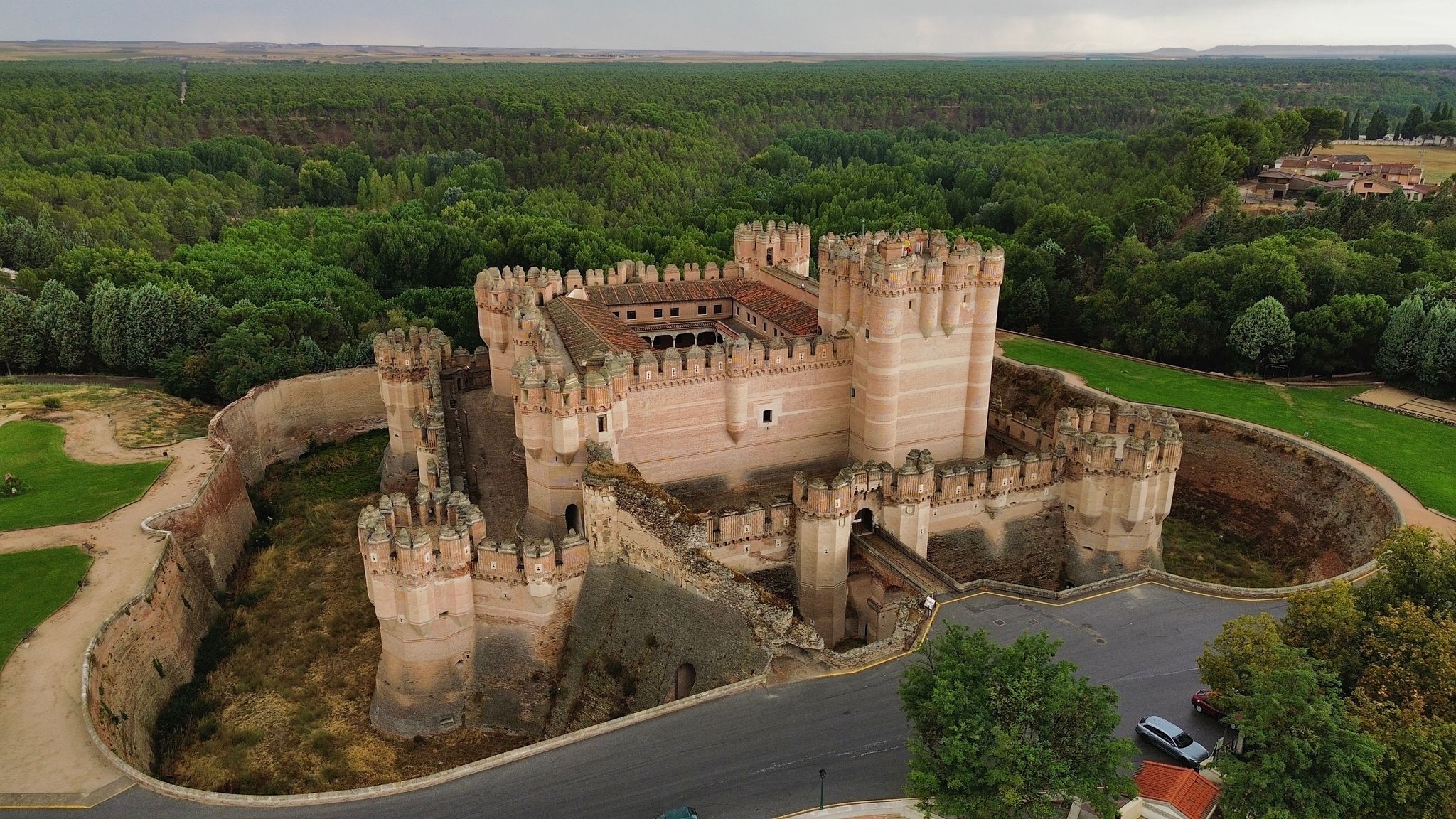 Photo of drone photo Coca castle, Castillo de Coca Spain Europe .
