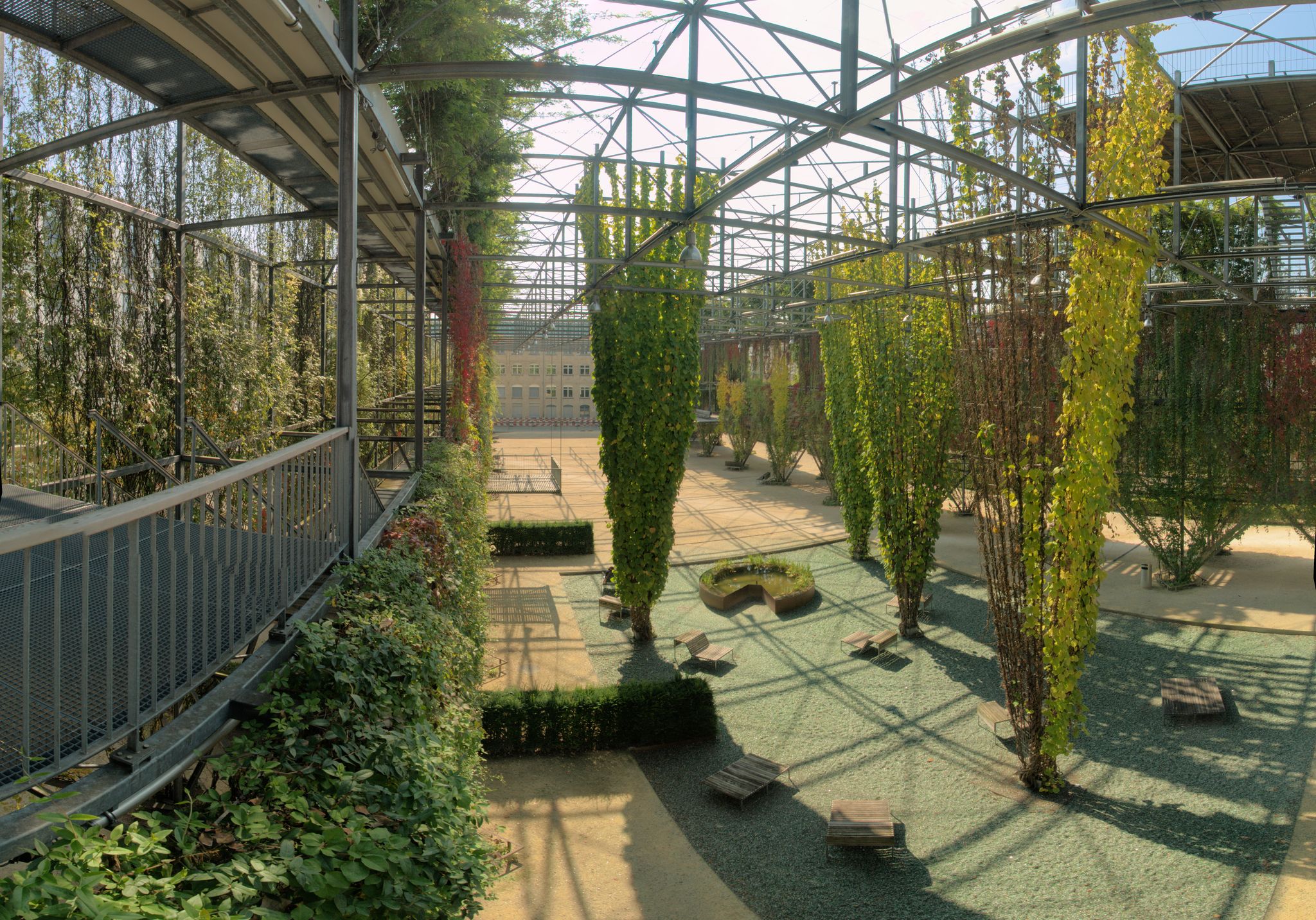 photo of MFO-Park, Oerlikon, Zuerich; city park built in the dimensions of the old Machine Factory in Switzerland.