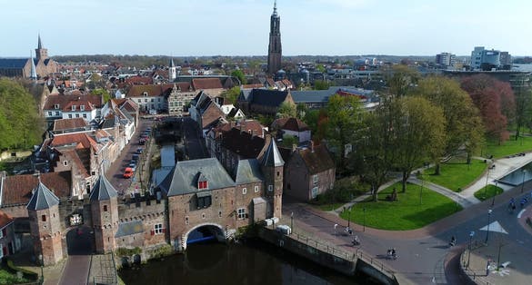 photo of view of Wide panoramic aerial view of the medieval Dutch city centre of Utrecht, the Netherlands.