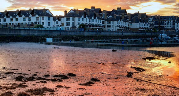 photo of Sunset over the Irish Sea,Malahide,Ireland .